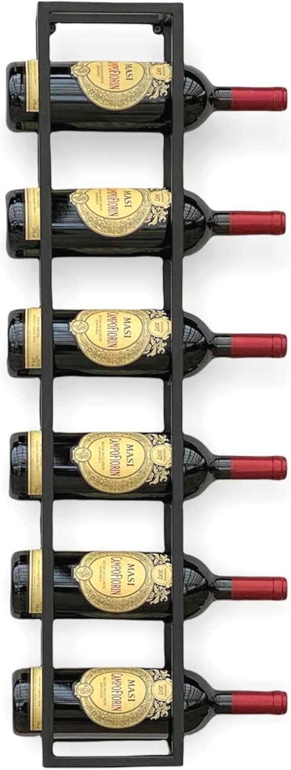 DanDiBo Weinregal Metall Wand 80 cm Schwarz Flaschenregal 96238 Flaschenhalter Wandmontage Modern Wa