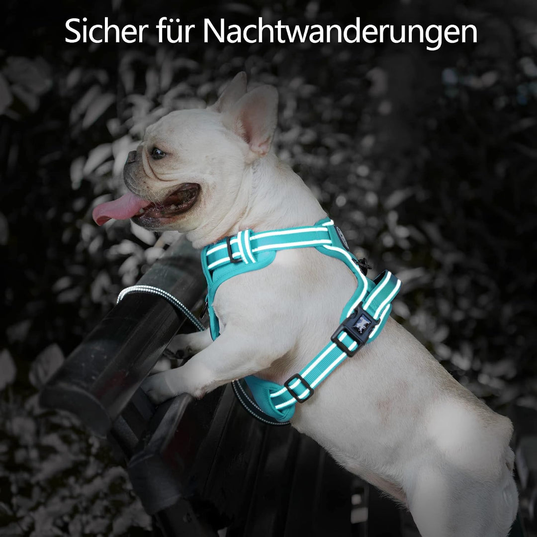 PoyPet Hundegeschirr ohne Zug, Reflektierendes Hundegeschirr für mittelgrosse Hunde ohne Würgen, ver