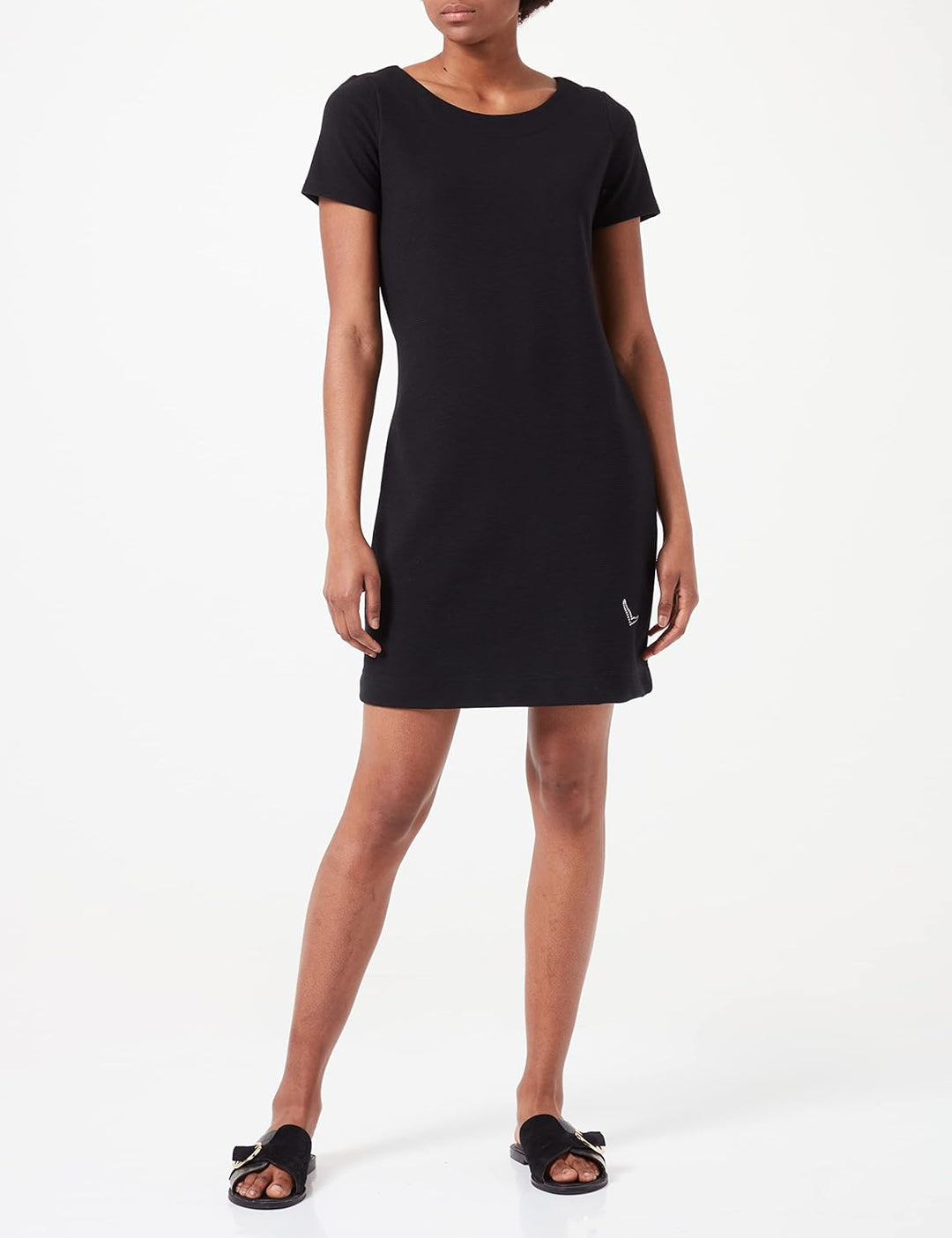Trigema Halbarm Kleid mit Kristallsteinen XS Schwarz, XS Schwarz