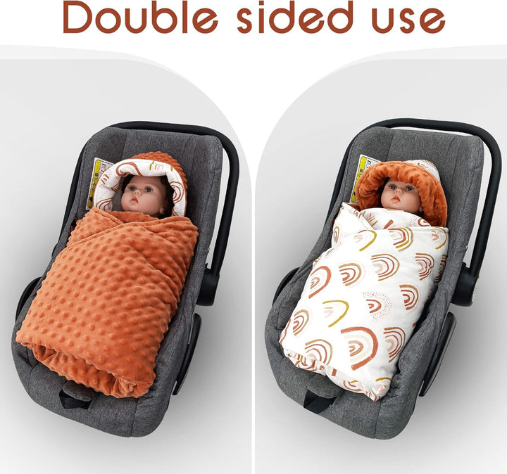 Miracle Baby Einschlagdecke Babyschale Winter Universal Kuscheldecke 90x90cm für Buggy Kinderwagen (