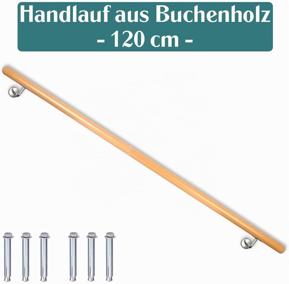 Buche Holz Handlauf Treppengeländer Geländer für Treppe Treppe Wandhandlauf Wand Treppe seitliche Mo
