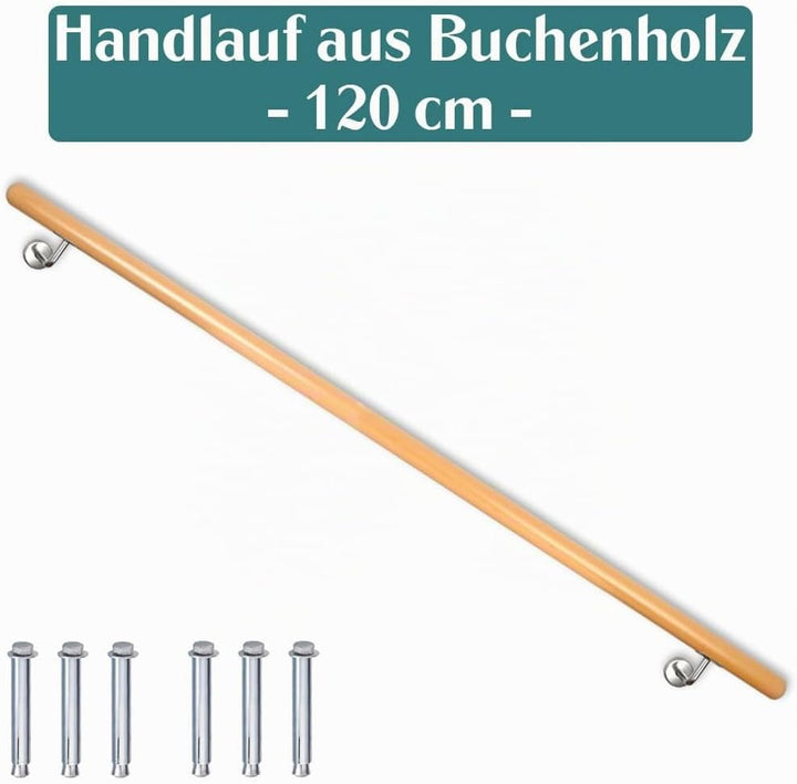 Buche Holz Handlauf Treppengeländer Geländer für Treppe Treppe Wandhandlauf Wand Treppe seitliche Mo