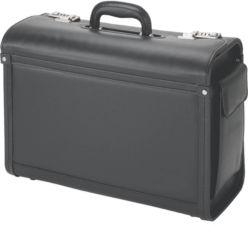 ALASSIO - 45028 - Pilotenkoffer Genova, Lederimitat, schwarz