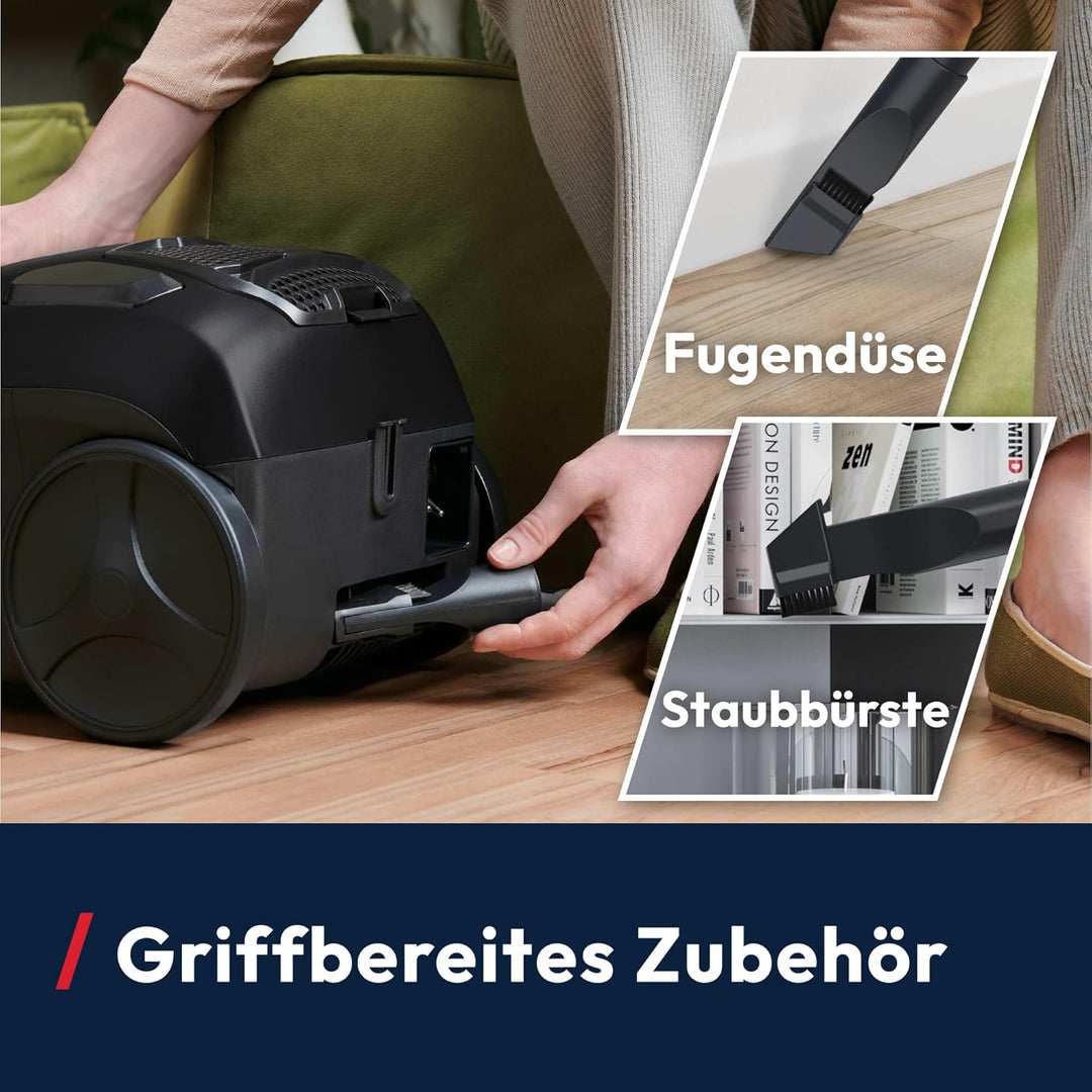 Hoover HP1 Staubsauger beutellos, leistungsstarker Bodenstaubsauger mit 2L-Behälter, EPA-Staubfilter