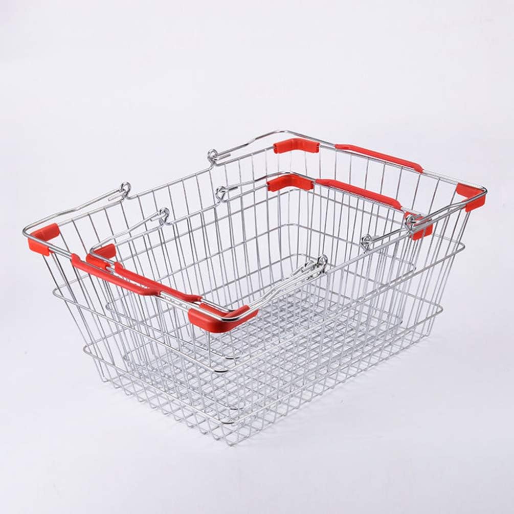 Zerodeko Drahtaufbewahrung Bauernhausgriffe Rostbeständige Oberfläche Rustikaler Einkaufskorb für Wo