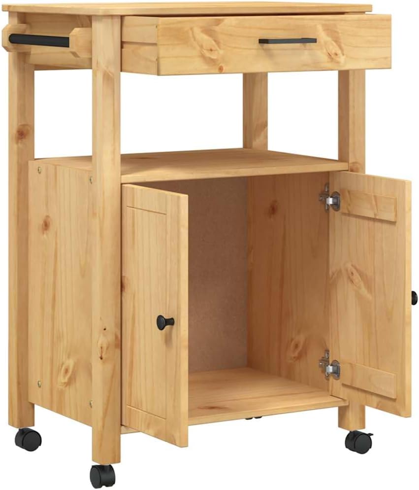 vidaXL Küchenwagen, Servierwagen mit viel Stauraum, Beistellwagen für Küche Wohnzimmer Badezimmer, T