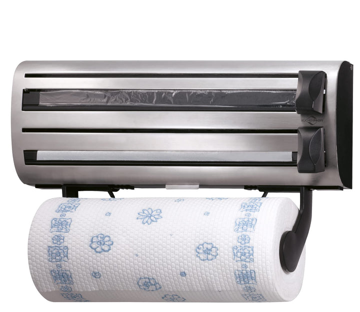 Küchenprofi Wandrollenhalter TRIO, 38 x 16 x 9 cm, für 3 Rollen bis max. 35cm, Küchenpapier, Alufoli