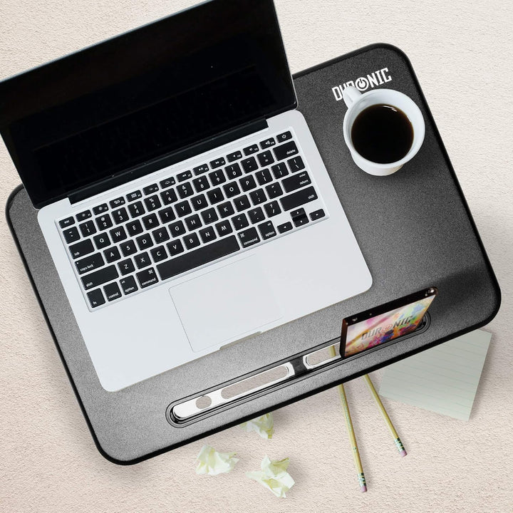 Duronic DM055 Monitorständer 40×28 cm – höhenverstellbarer Bildschirmständer 4–15 cm mit Handyhalter