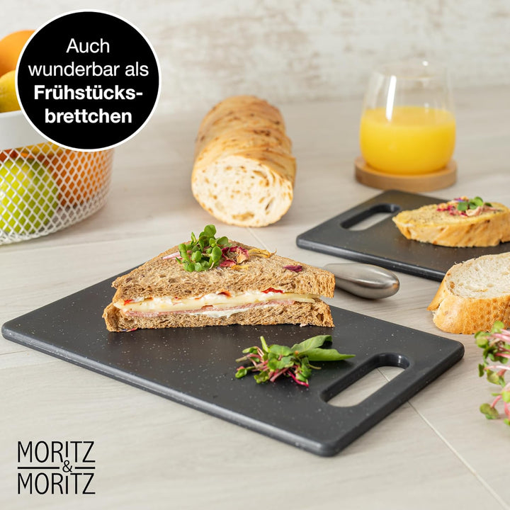Moritz & Moritz 4x Schneidebrett Kunststoff Set in Granit Optik - 25 x 15 cm - Schneidebretter BPA f