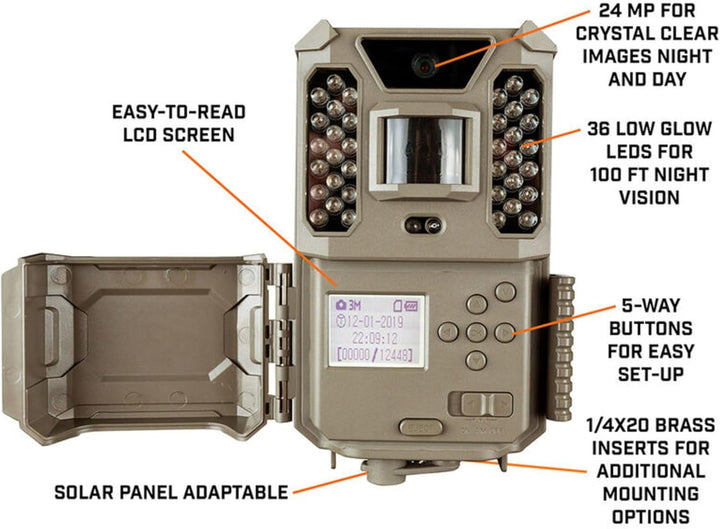 Bushnell Wildkamera Core Prime 24 MP - Fotofalle, Low Glow, hohe Reichweite, mit Befestigungsgurt, Ü