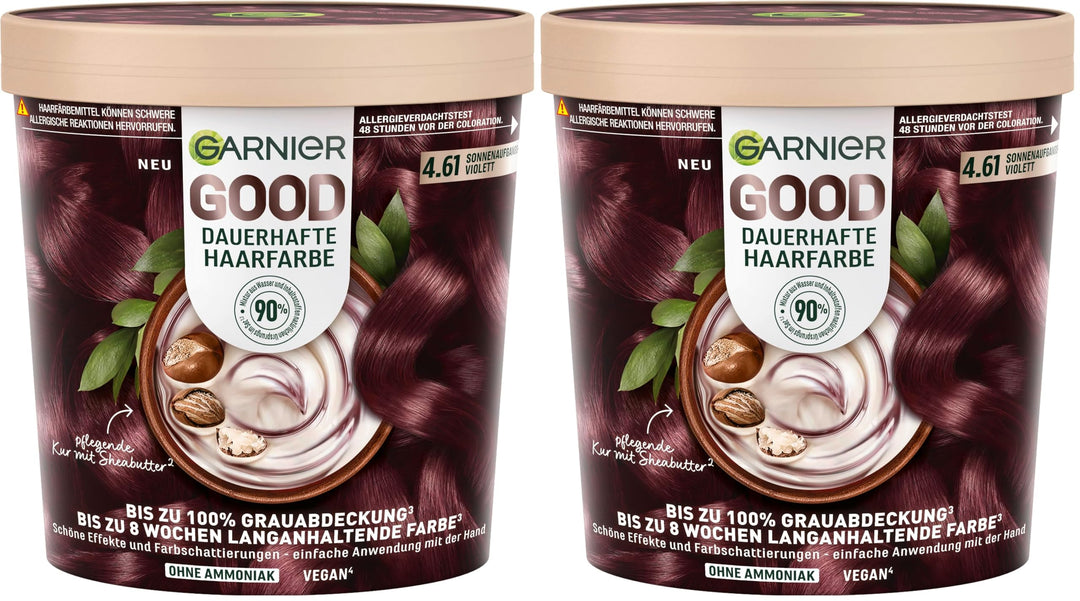 Garnier GOOD Dauerhafte Haarfarbe 4.61 Sonnenaufgangs-Violett – Coloration ohne Ammoniak, bis zu 100