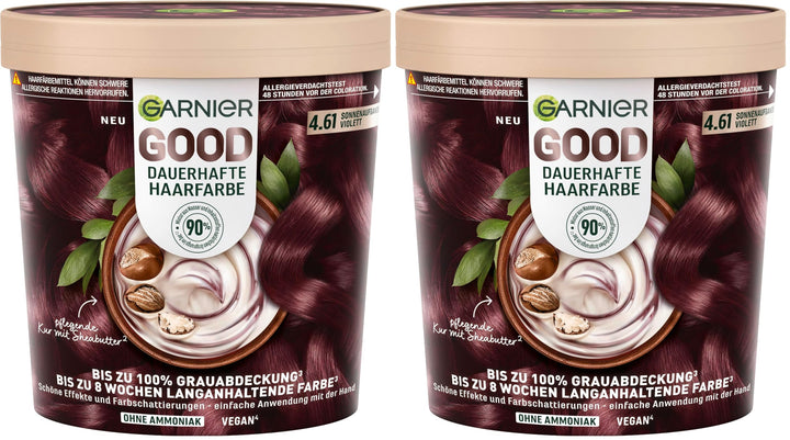Garnier GOOD Dauerhafte Haarfarbe 4.61 Sonnenaufgangs-Violett – Coloration ohne Ammoniak, bis zu 100