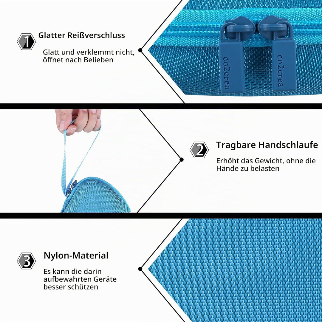 co2CREA Hart Tragbare Schutzhülle Etui Tasche für All-In-One Audioplayer Starterset Drix Blau Cookie