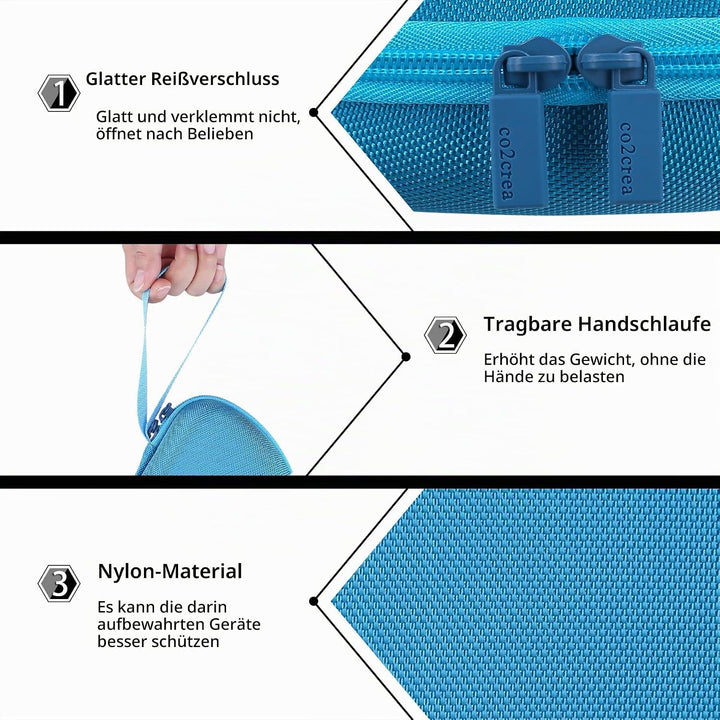 co2CREA Hart Tragbare Schutzhülle Etui Tasche für All-In-One Audioplayer Starterset Drix Blau Cookie