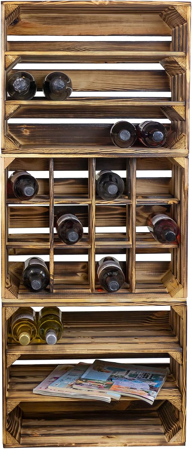 Kistenkolli Altes Land Weinregal Mix Regalkiste Flaschenablage Weinregal Apfelkiste/Weinkiste Weinsc