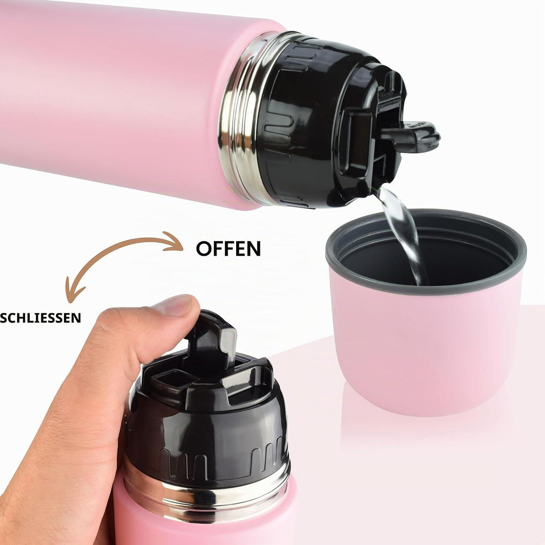 Milu Thermosflasche Thermoskanne Isolierflasche 1L, 750ml, 500ml - Isolierte Edelstahl Trinkflasche,