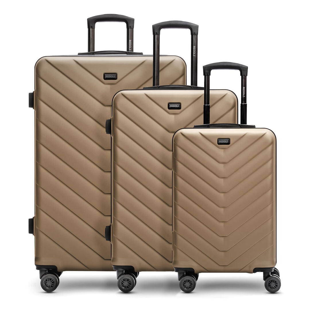 REDOLZ Hartschalen 3er Koffer-Set | Leichte Reise-Trolleys - hochwertiges ABS Material | Damen/Herre