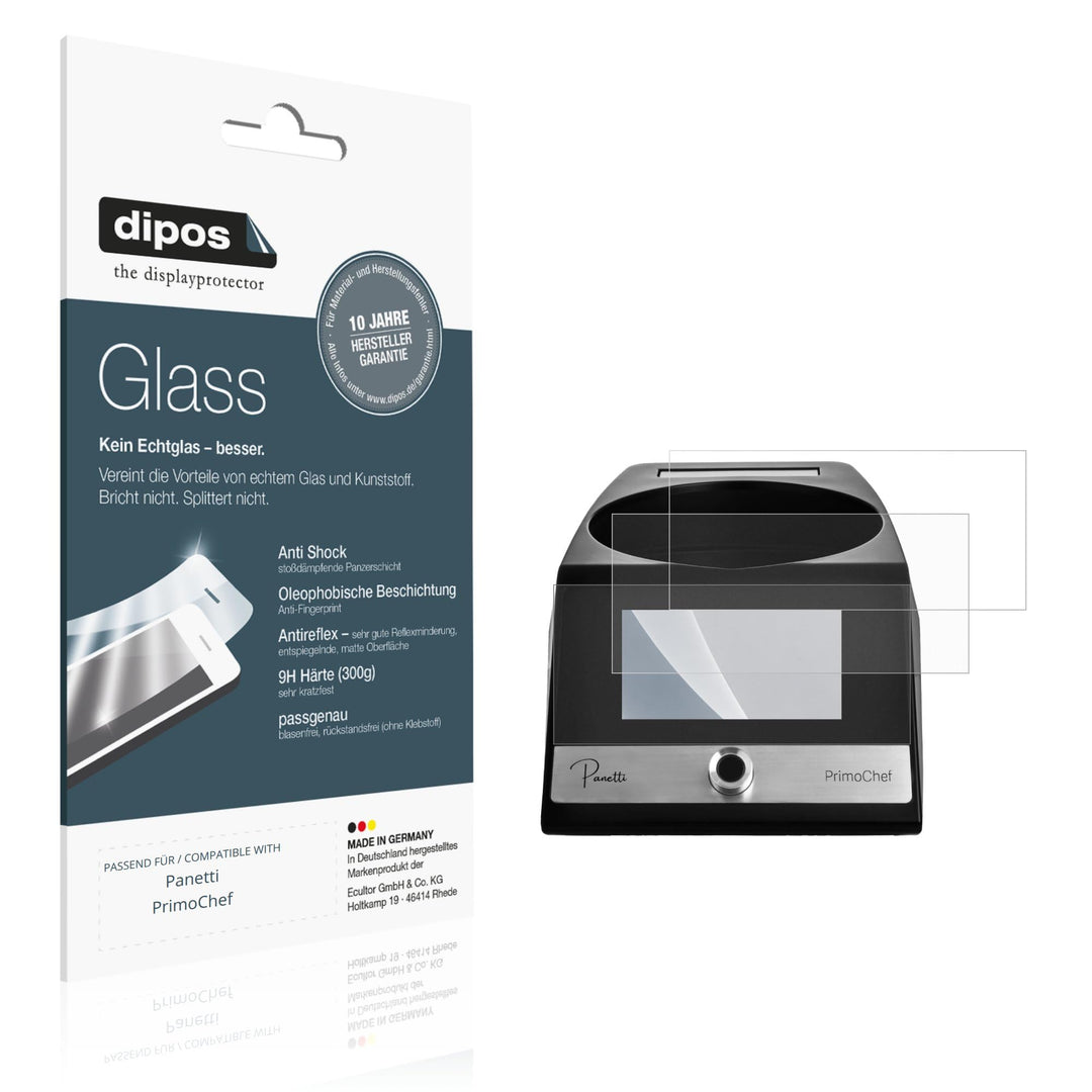 dipos 2x Displayschutzfolie 9H matt für Panetti PrimoChef
