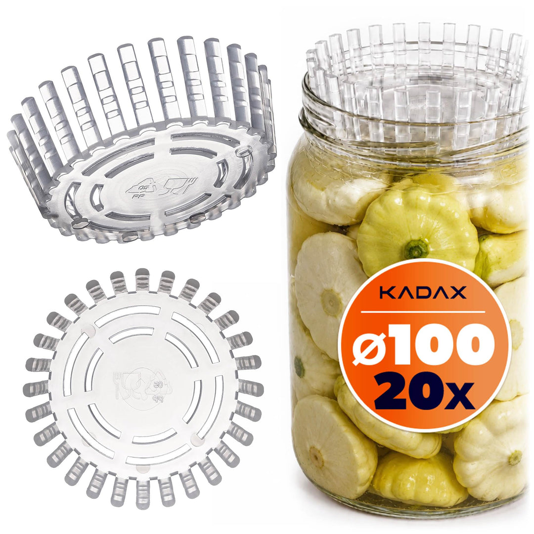 KADAX Fermentiergewichte – 20er Set | Gärhilfe fi 100 mm mit Netz für TO100-Einmachgläser | Kunststo