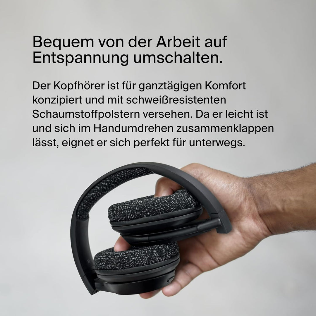 Belkin SoundForm Adapt Over Ear Kopfhörer kabellos mit Boom Mikrofon, Multipoint-Verbindung, 65 Std.