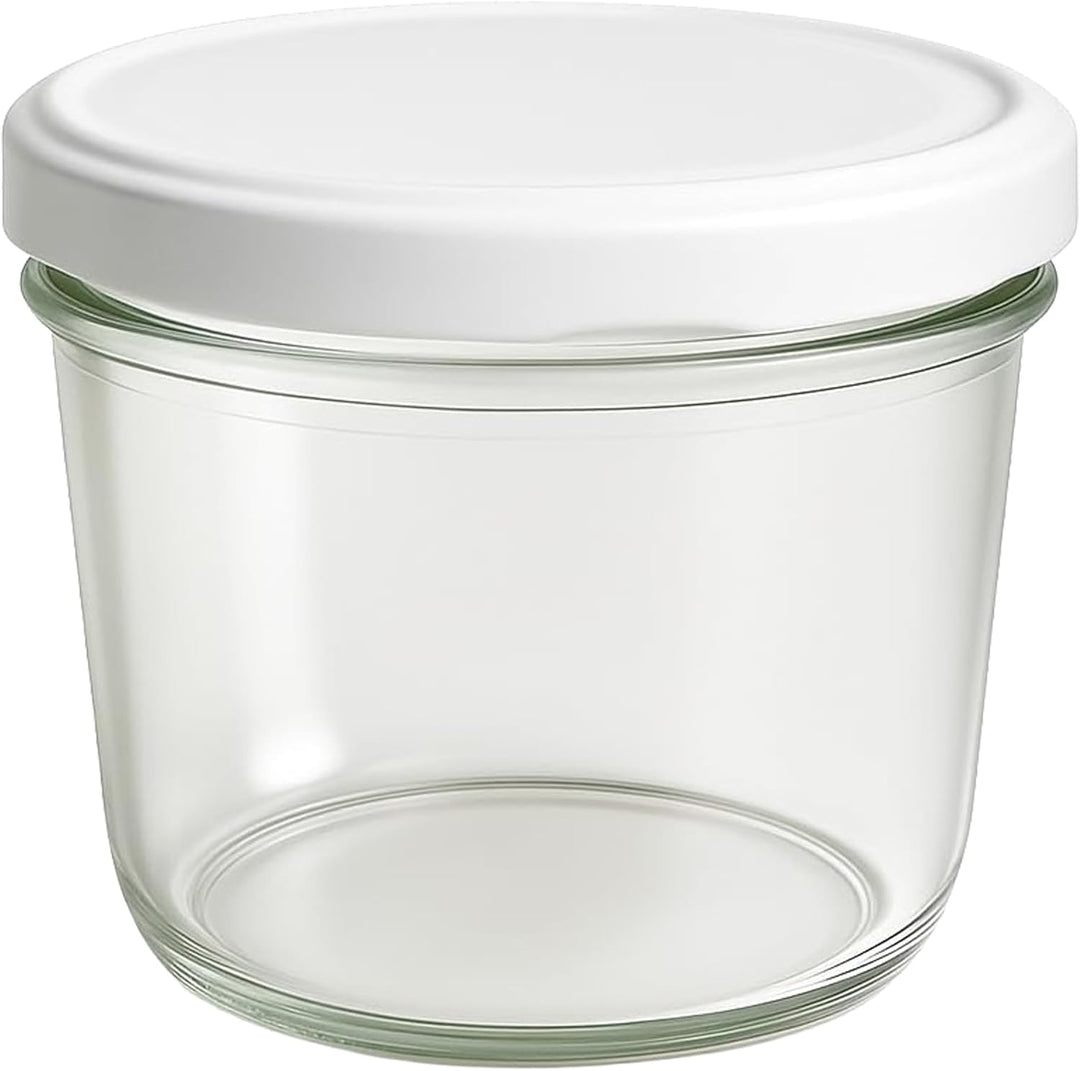 Vitrea 100x Marmeladengläser 230 ml - mit Deckel Weiss TO 82 - Einmachgläser zum befüllen mit Schrau