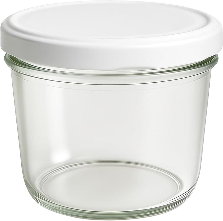 Vitrea 100x Marmeladengläser 230 ml - mit Deckel Weiss TO 82 - Einmachgläser zum befüllen mit Schrau