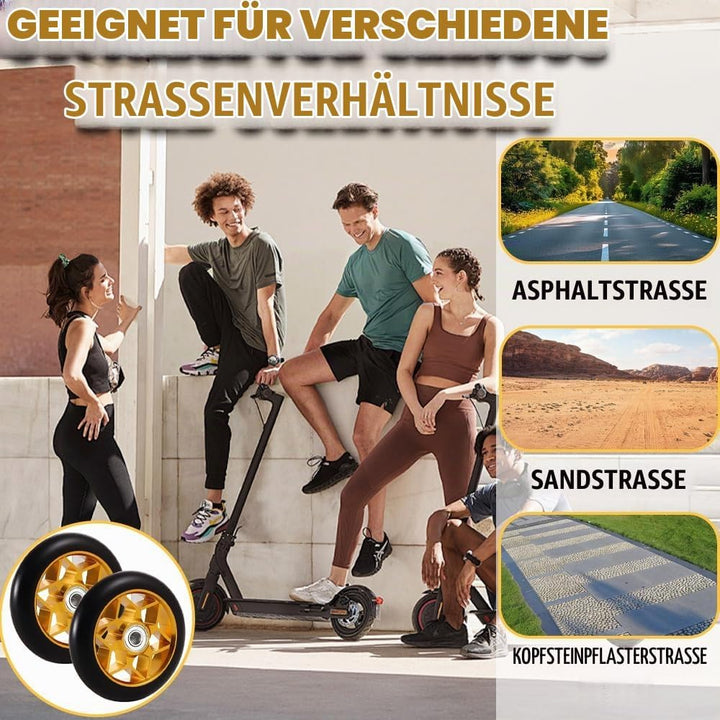 Stunt Scooter Rollen, 2 Stück Ersatzräder für Scooter, 110mm Stunt ScooterReifen mit ABEC, Aluminium