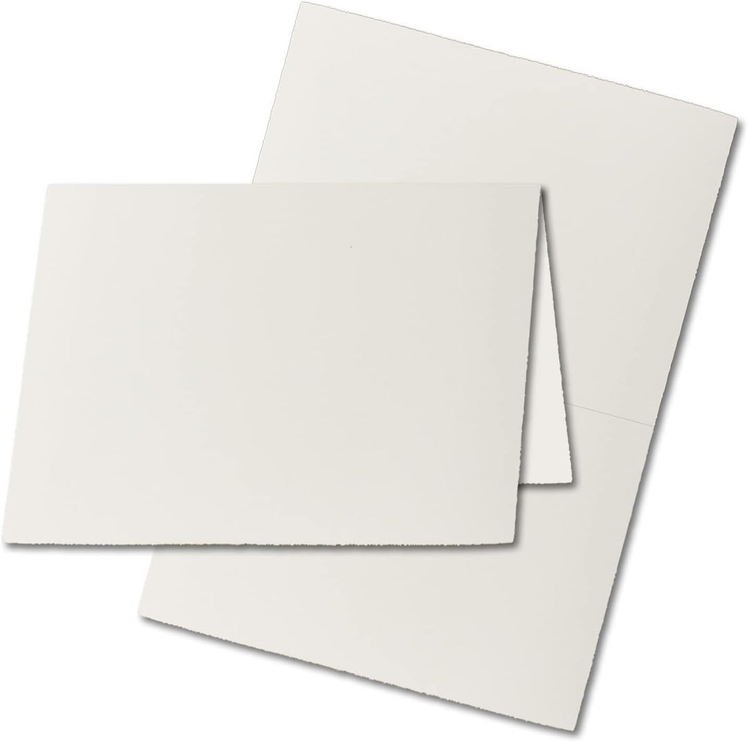 25x Vintage Doppelkarten Set aus Büttenpapier - DIN A6 Faltkarten mit DIN C6 Briefumschläge - hochdo