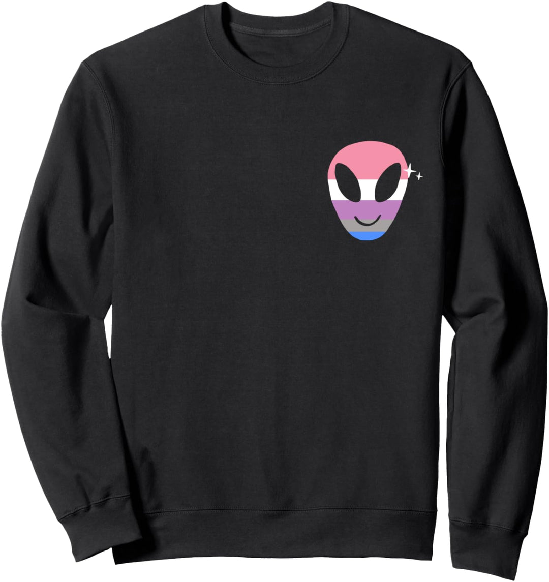 Genderfluid Alien LGBTQIA Aesthetic Pride Flagge Weltraum Sweatshirt