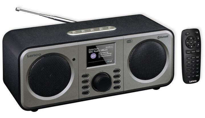 Lenco DAR-030 - DAB+ Radio - Bluetooth V.5 - DAB+ und FM Empfänger - 10 Senderspeicher - 2 x 3 Watt