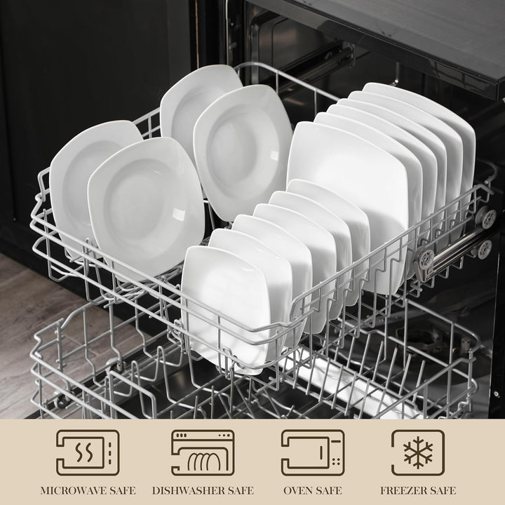 MALACASA, Serie Julia, 18 Teilig Set KLEIN Tafelservice 6 Personen Porzellan Teller Set, Geschirrset