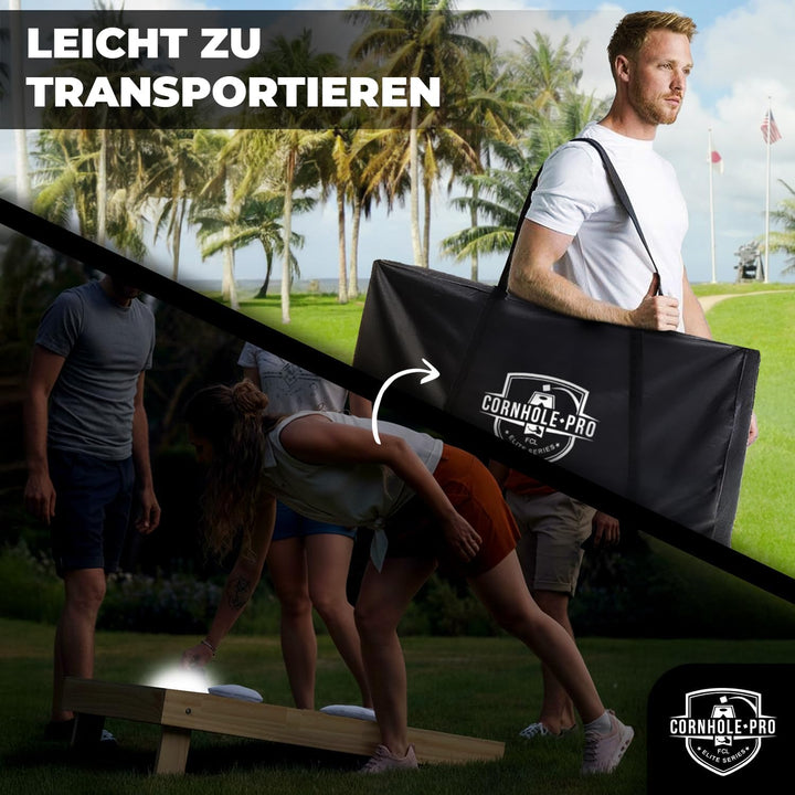 Original Offizielles Cornhole | Amerikanisches Cornhole mit LED-Leuchten | Offizielle Abmessungen |