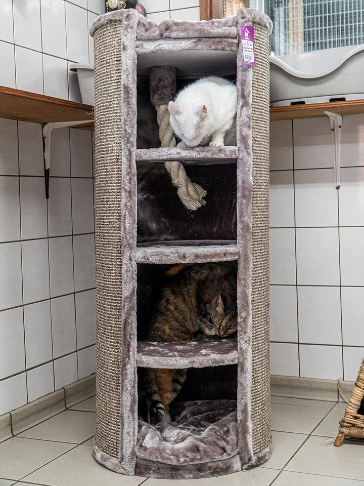 Petrebels Kratztonne XXL Superdome 120 cm hoch, Ø 50 cm, Design Kratztonne für grosse Katzen, extra