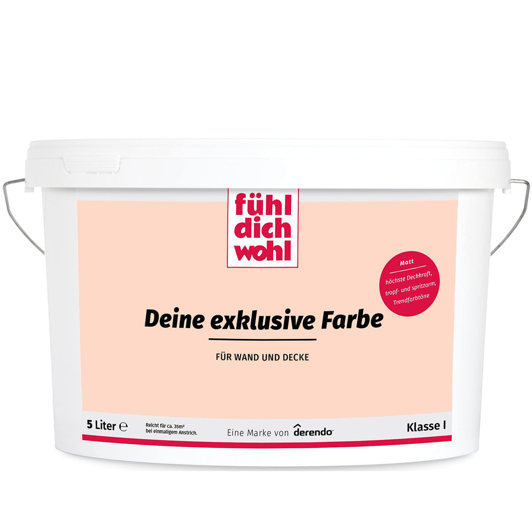 derendo Fühl Dich Wohl Deine Farbe pastell, matte Wandfarbe pastell, hohe Deckkraft, verschiedene Pa