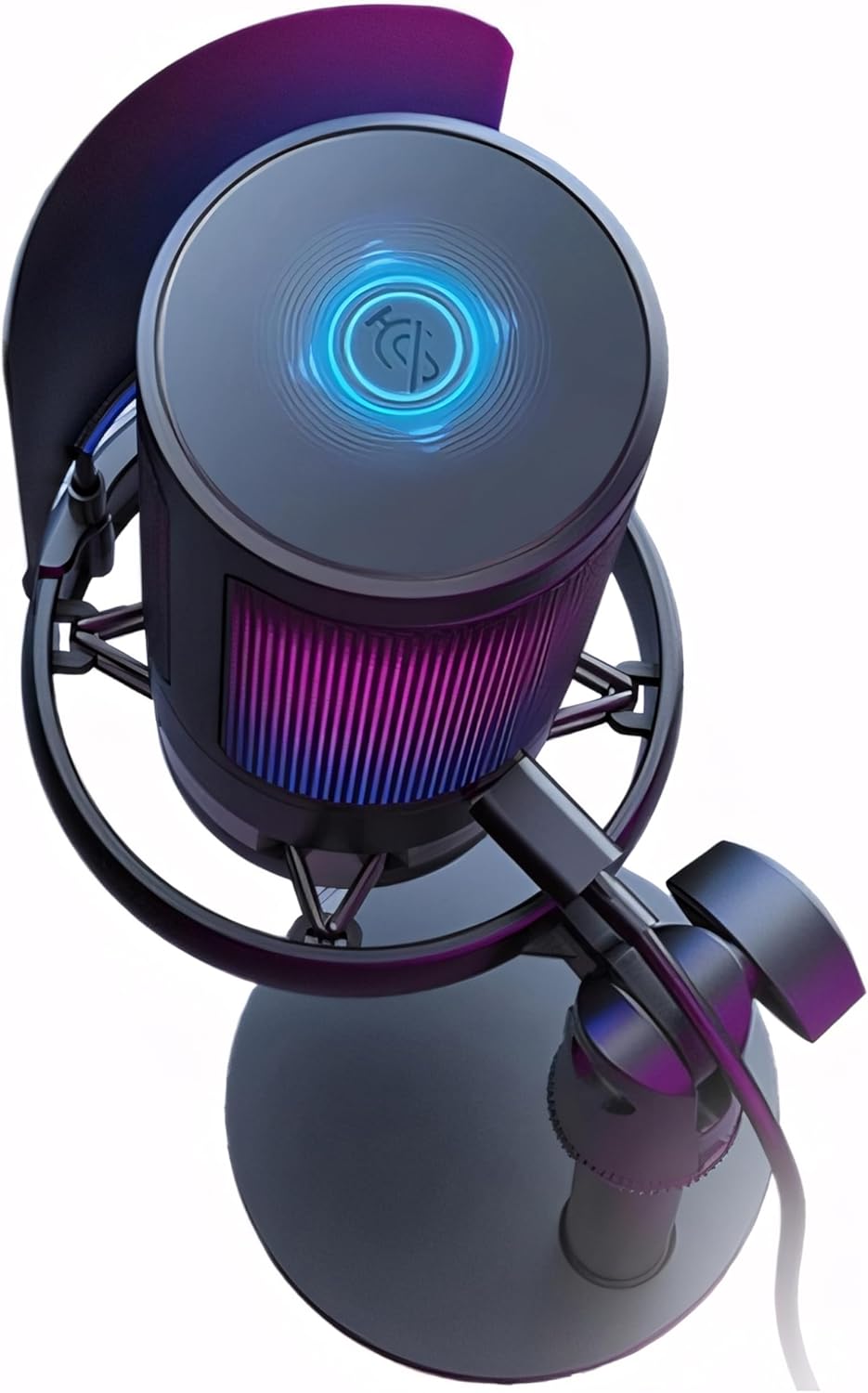 Retoo Gaming Mikrofon RGB, USB Mikrofon mit EIN-klick-Stummschaltfunktion, Rauschunterdrückung, Laut