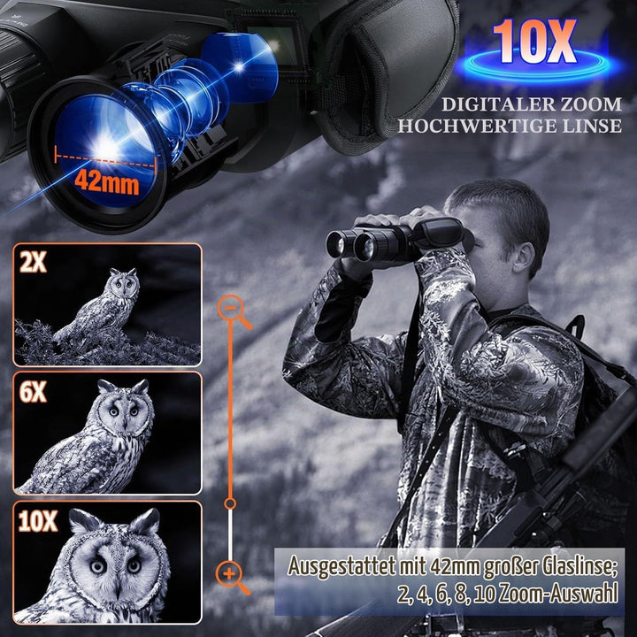 4K Nachtsichtgerät Jagd mit 7000mAh Akku – Digitales Infrarot Fernglas mit 3" LCD, 800m Reichweite,