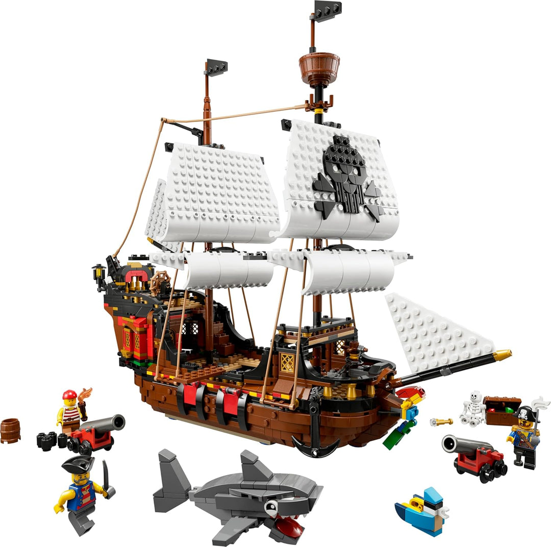 LEGO 31109 Creator 3-in-1 Piratenschiff, Taverne oder Totenkopfinsel Spielzeug Set, Piratentaverne,