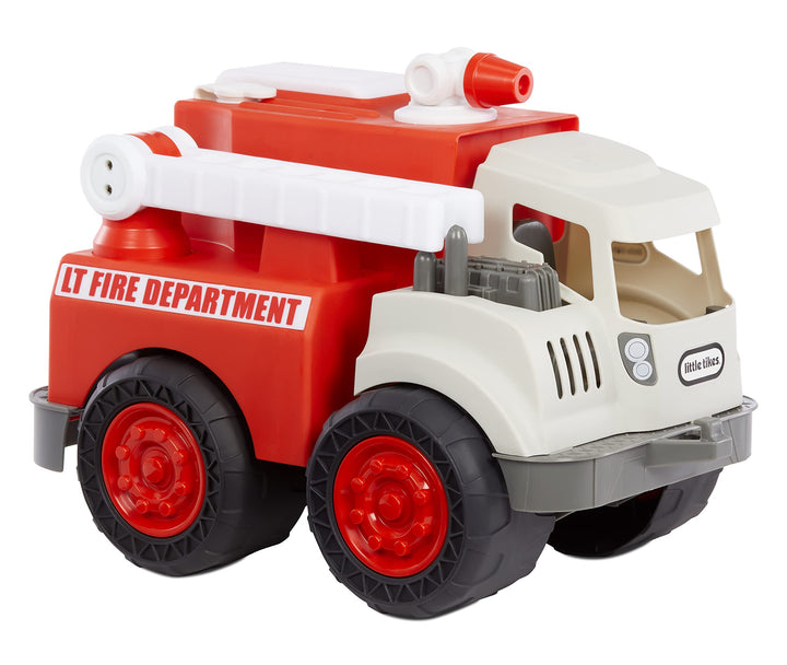 little tikes 655791EUC Dirt Digger Feuerwehrwagen für Kleinkinder-Spritzt Wasser-Ausziehbare, drehba