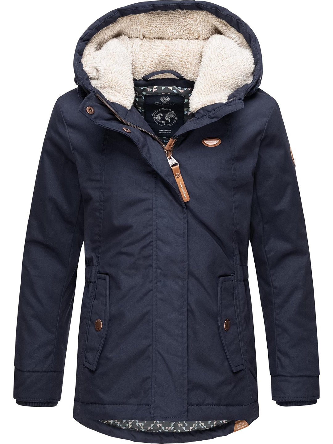 Ragwear Kinder Mädchen Winterjacke Wintermantel Outdoorjacke mit Kapuze Elvina 128-152 140 Navy, 140
