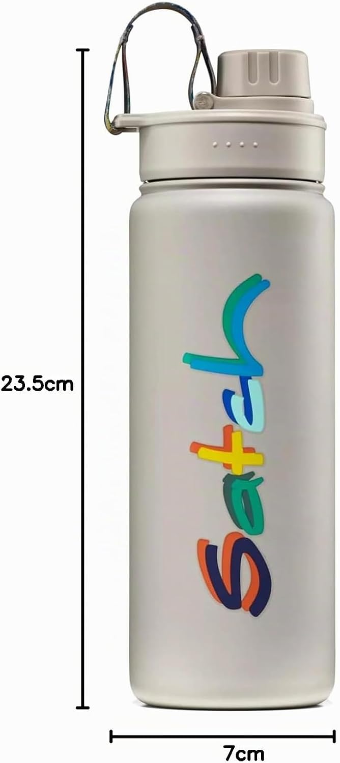 satch Trinkflasche aus Edelstahl BPA-frei 0,5l, Auslaufsicher und Kohlensäure geeignet, für Heisse u