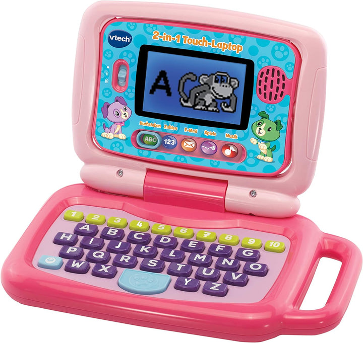 VTech 80-600954 2-in-1 Touch-Laptop pink Vorschulspielzeug Pink Single, Pink Single