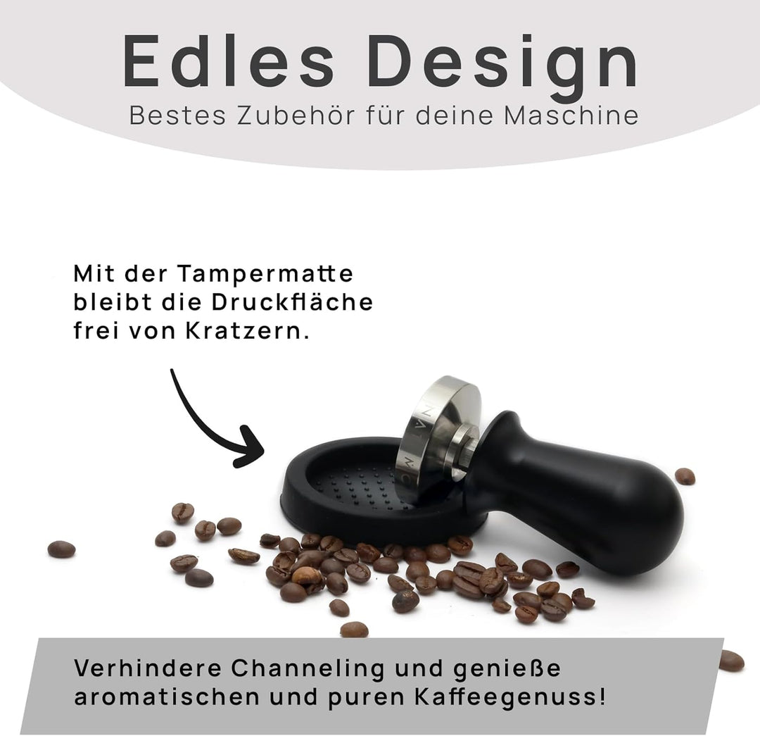 NATUMO Espresso Tamper 53mm, druckregulierend (15kg / 35lbs), Siebträger Zubehör, Kaffe Tamper Set m