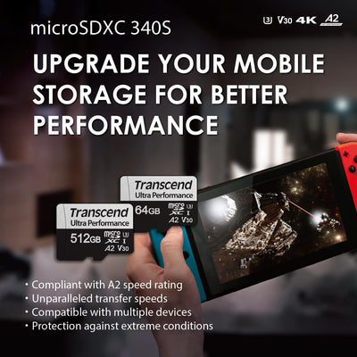 Transcend 256Go microSD mit Adapter UHS-I, TS256GUSD340S 256GB, 256GB