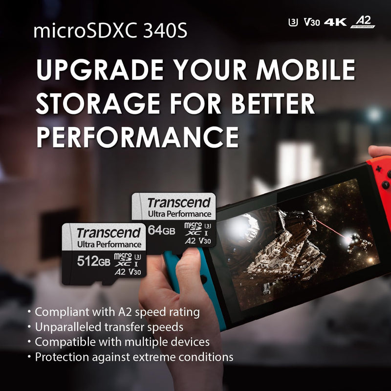 Transcend 256Go microSD mit Adapter UHS-I, TS256GUSD340S 256GB, 256GB