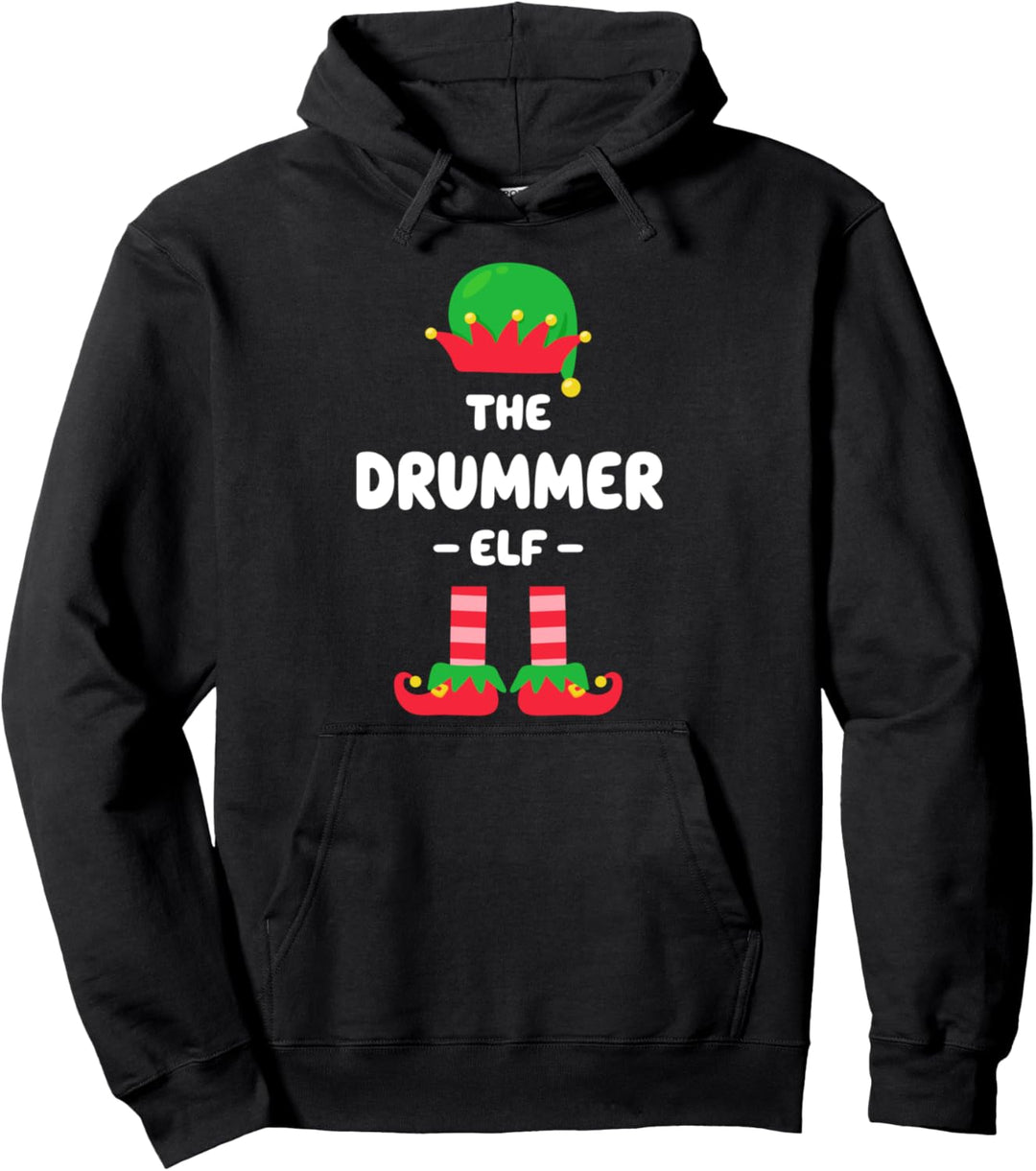 Der Schlagzeuger Elf Drum Player Christmas Percussionist Xmas Pullover Hoodie
