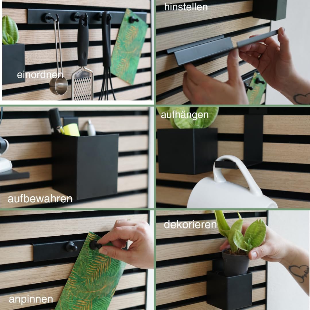 Steinmine - Designmanufaktur Zubehör-Set, Ablagen und Wandbehälter für Wandorganizer & Akustikpaneel