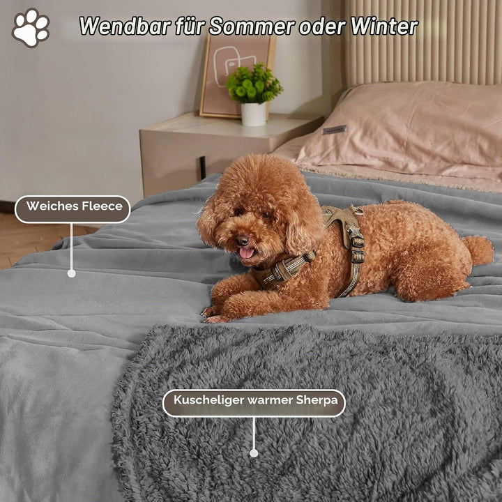 Hundedecke Wasserdicht, Waschbar Hundebett Plüsch und rutschfeste Mit Soft Sherpa Hundematte Haustie