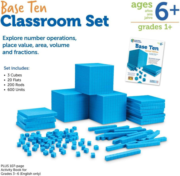 Learning Resources Zehnersystem Schulklassen-Set aus genutetem Kunststoff