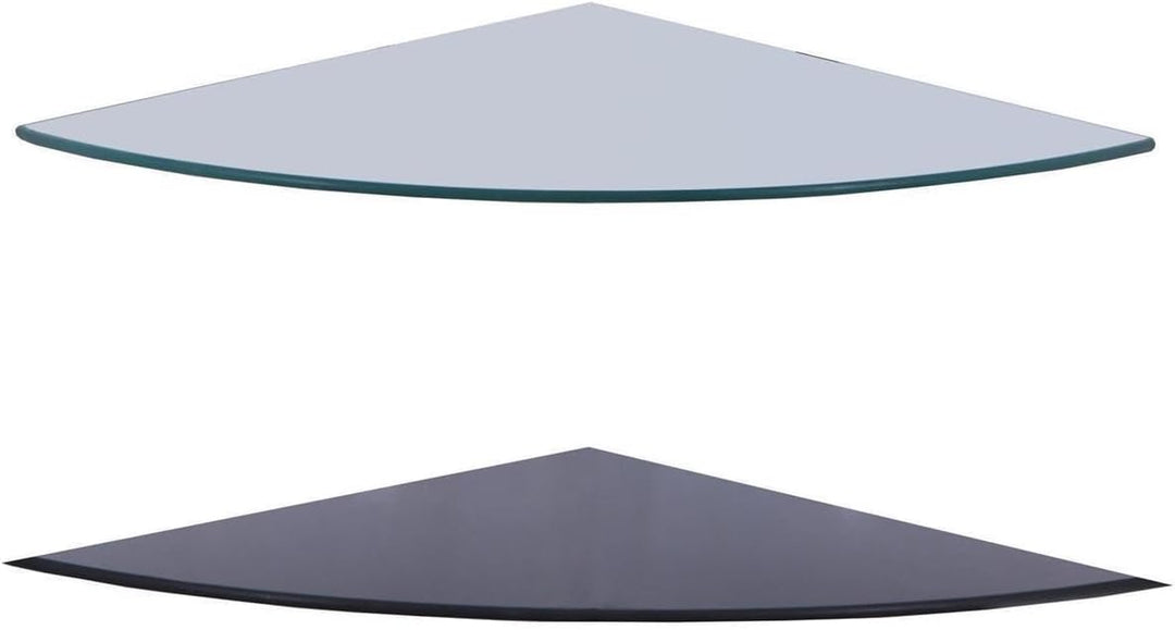 Euro Tische Glasplatte 75x75 cm in Schwarz Viertelkreis - 6mm ESG Sicherheitsglas - in Klar oder Sch