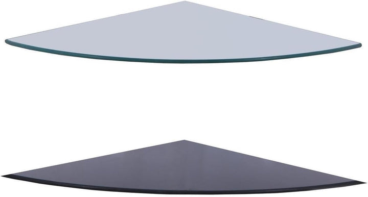 Euro Tische Glasplatte 75x75 cm in Schwarz Viertelkreis - 6mm ESG Sicherheitsglas - in Klar oder Sch
